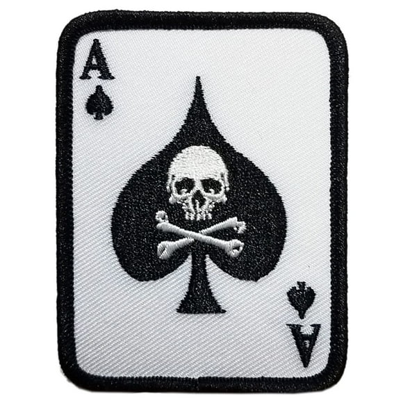 Poker Player Skull - Embroidered Sew On Patch 2 1/4" X 3"