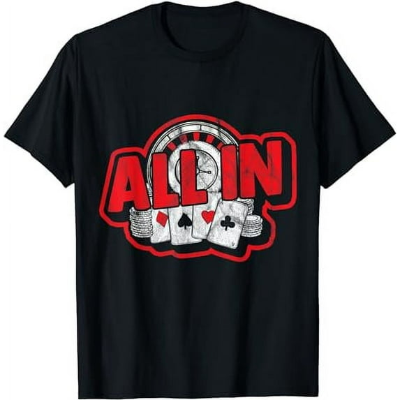 Poker Player Tshirt for Gambling Blackjack Ace Pik Casino T-Shirt