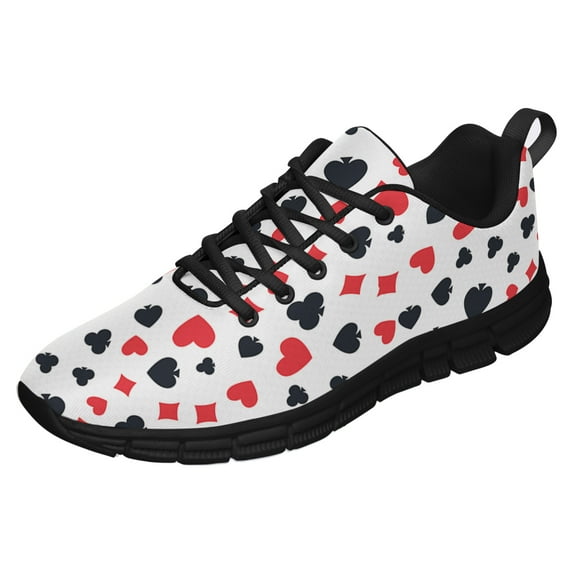 Poker Print Shoes for Men Women Running Sneakers Breathable Casual Sport Tennis Shoes Black Size 9.5