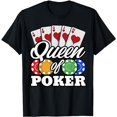 thumbnail image 1 of Poker Queen Gambling Casino Card Game Hand Bluff Fold T-Shirt, 1 of 5