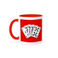 thumbnail image 1 of 3dRose, Poker. Royal flash. Spade. Red. Popular image., 15oz Two-Tone Red Mug, 1 of 7