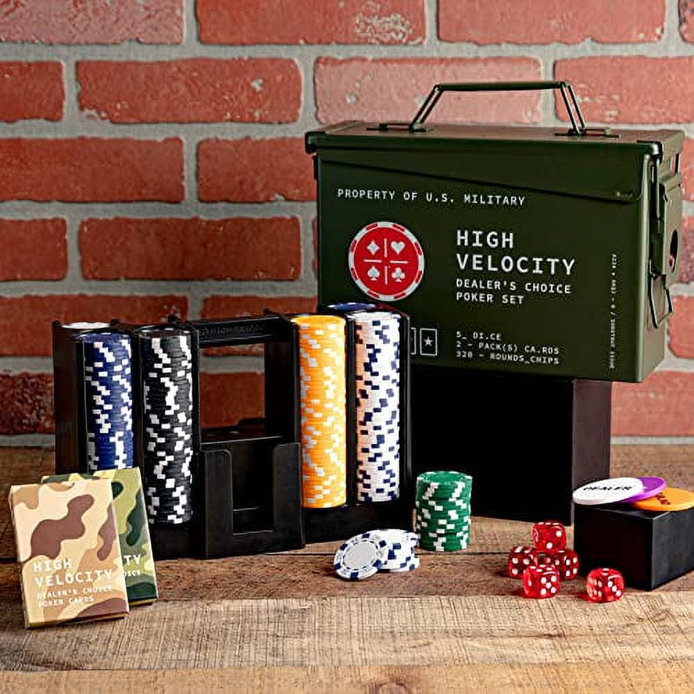 最大80％オフ Complete Dealer's Choice Poker Set in Ammo Box with Cards 小物