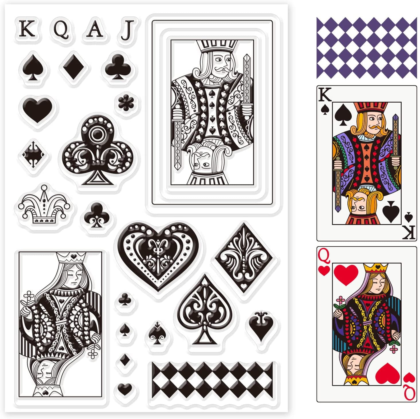 Poker Silicone Clear Stamps Transparent Stamps for Birthday Easter ...