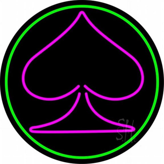 Poker Symbol 1 Neon Sign, 26 x 3 x 26 in.