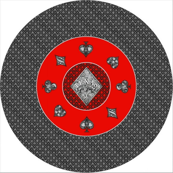 Poker Table Top Pad Great for Texas Holdem Casino Style - 48 X 48 Round Portable Rolling Rubber Folding Mat Professional 3 Layers - Includes Carry Bag, Black