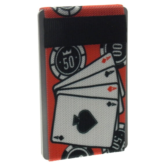 Poker Themed Minimalist Wallet for Men & Women, Elastic Band Minimal Slim Credit Card Holder For Thin Front Pocket Wallet or Money Clip Alternative