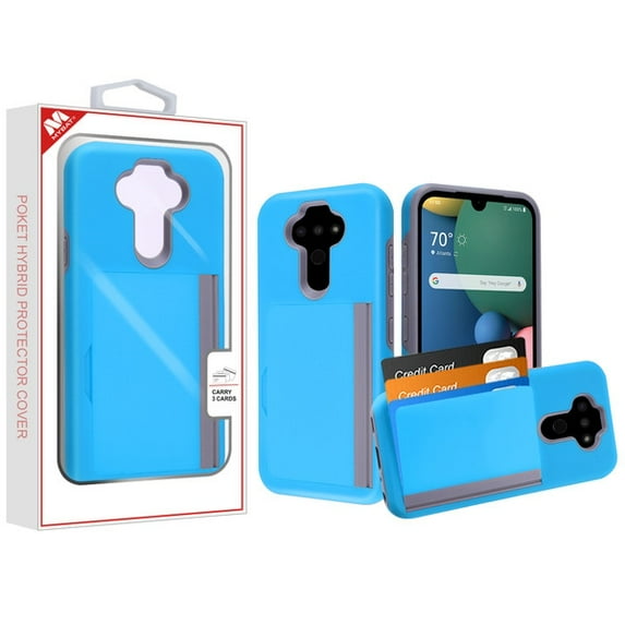 Poket Hybrid Protector Cover (with Back Film) for Lg K31 (Aristo 5)/Fortune 3/Tribute Monarch / Phoenix 5 - Blue / Gray