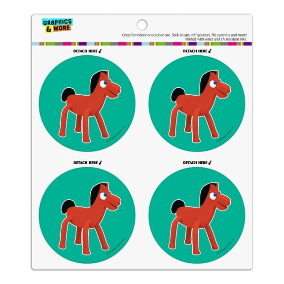 Pokey Gumby's Horse Pony Pal Friend Refrigerator Fridge Locker Vinyl Circle Magnet Set