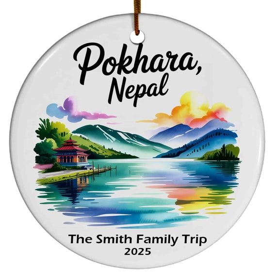 Pokhara Nepal Christmas Ornament, Collection of City Travel Souvenirs for Family and Friends, Christmas Tree Ornament City Travel, Trips of The Year, Christmas Ornament 2025