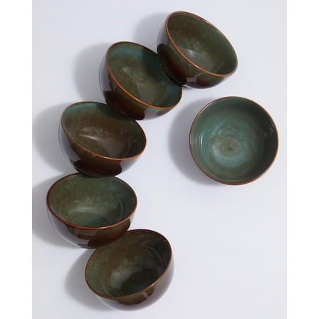 Pokini Stoneware Dinnerware Sets for 6, 22 Oz Soup Bowls