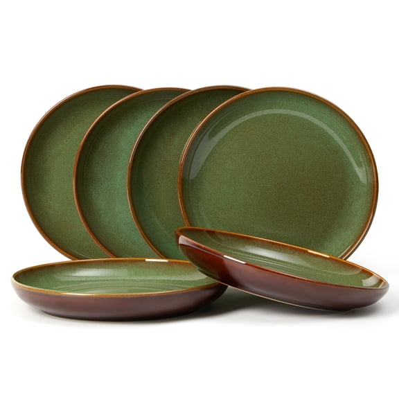 Pokini Stoneware Dinnerware Sets for 6, 8 inch plate