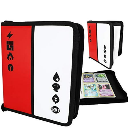Pokke Trading Card Binder Album 4 Pocket 400 Card Capacity with 50 Sleeves