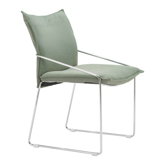 Pola Dining Chair Green Dining Chair, Modern Style, Cozy polyester linen fabric, Plywood, Indoor Dining