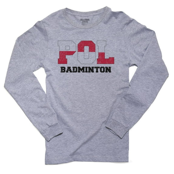 Poland Badminton - Olympic Games - Rio - Flag Men's Long Sleeve Grey T-Shirt