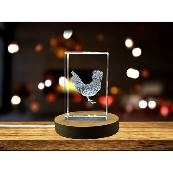 Poland Chicken 3D Engraved Crystal Gift