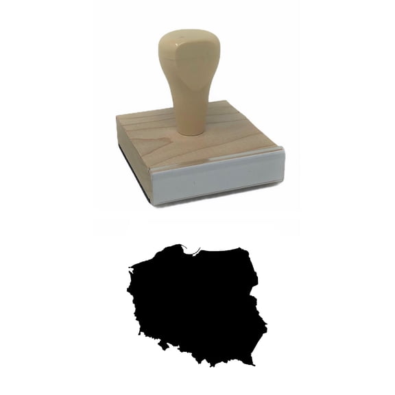 Poland Country Rubber Stamp, 2 X 2" Wood Stamp