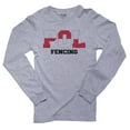 thumbnail image 1 of Poland Fencing - Olympic Games - Rio - Flag Men's Long Sleeve Grey T-Shirt, 1 of 2
