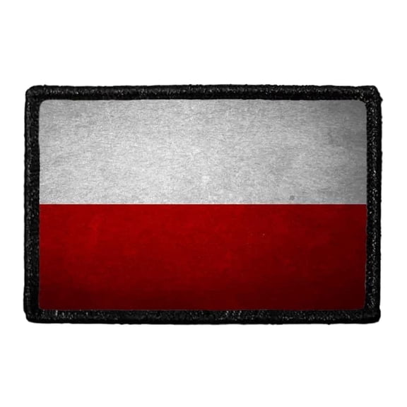 Poland Flag - Color - Distressed - Removable Patch
