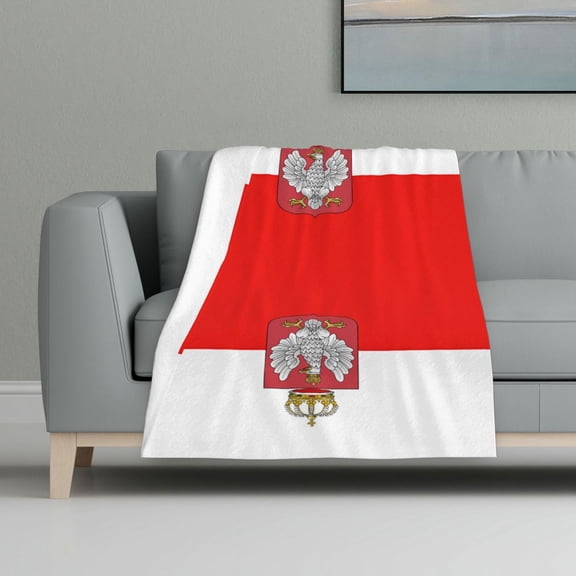 Poland-Flag Flannel Fleece Blanket All Season Flannel Throw For Sofa Bed Car Outdoor Home 32x48 Inch