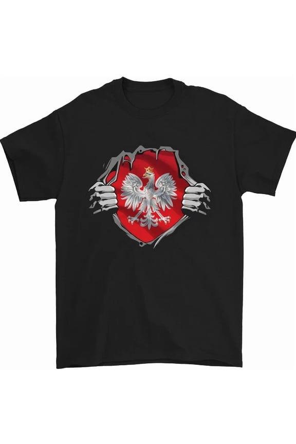 Poland Flag Gym Ripped Torn Polish Polska Mens Womens S-5XL T-Shirt