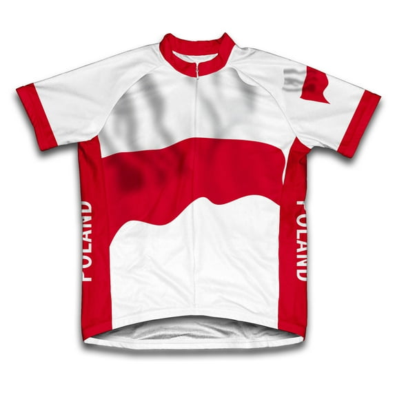 Poland Flag Short Sleeve Cycling Jersey for Men - Size XL