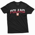 thumbnail image 1 of Poland Flag T-Shirt Polish Coat Of Arms Eagle Mens Polska Tee Shirt (Large Black), 1 of 5