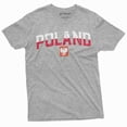 thumbnail image 1 of Poland Flag T-Shirt Polish Coat Of Arms Eagle Mens Polska Tee Shirt (Large Grey), 1 of 6