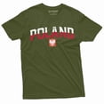 thumbnail image 1 of Poland Flag T-Shirt Polish Coat Of Arms Eagle Mens Polska Tee Shirt (X-Large Military Green), 1 of 6