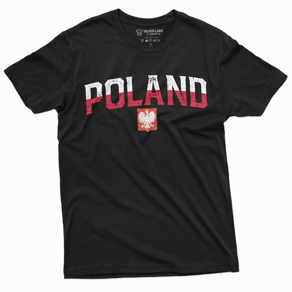 Poland Flag T-Shirt Polish Coat Of Arms Eagle Mens Polska Tee Shirt