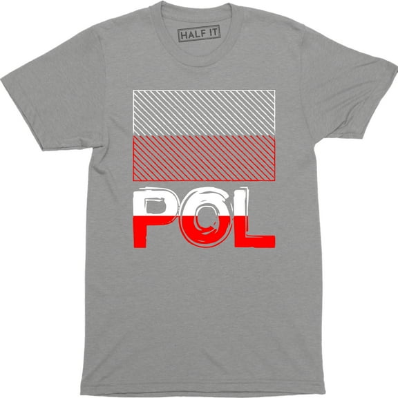 Poland Font Red White Flag Polska Polish Country POL Men's T-Shirt