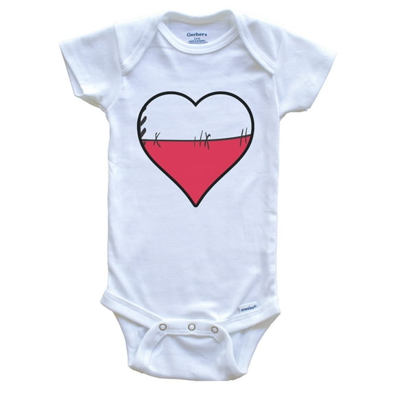 Poland Heart Polish Flag Baby Bodysuit