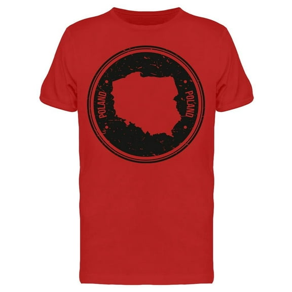 Poland Map Symbol T-Shirt Men -Image by Shutterstock, Male Large