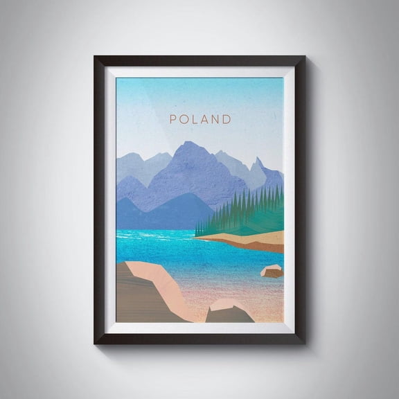 Poland Minimalist Tatra Mountains Carpathians Krakow Decor, Unframed Paper Poster 8x10in