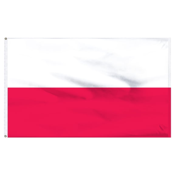 Poland National 3ft x 5ft Nylon Flag with Pole Hem Only - Banner