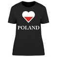 thumbnail image 1 of Poland National Flag Heart T-Shirt Women -Image by Shutterstock, Female Medium, 1 of 2