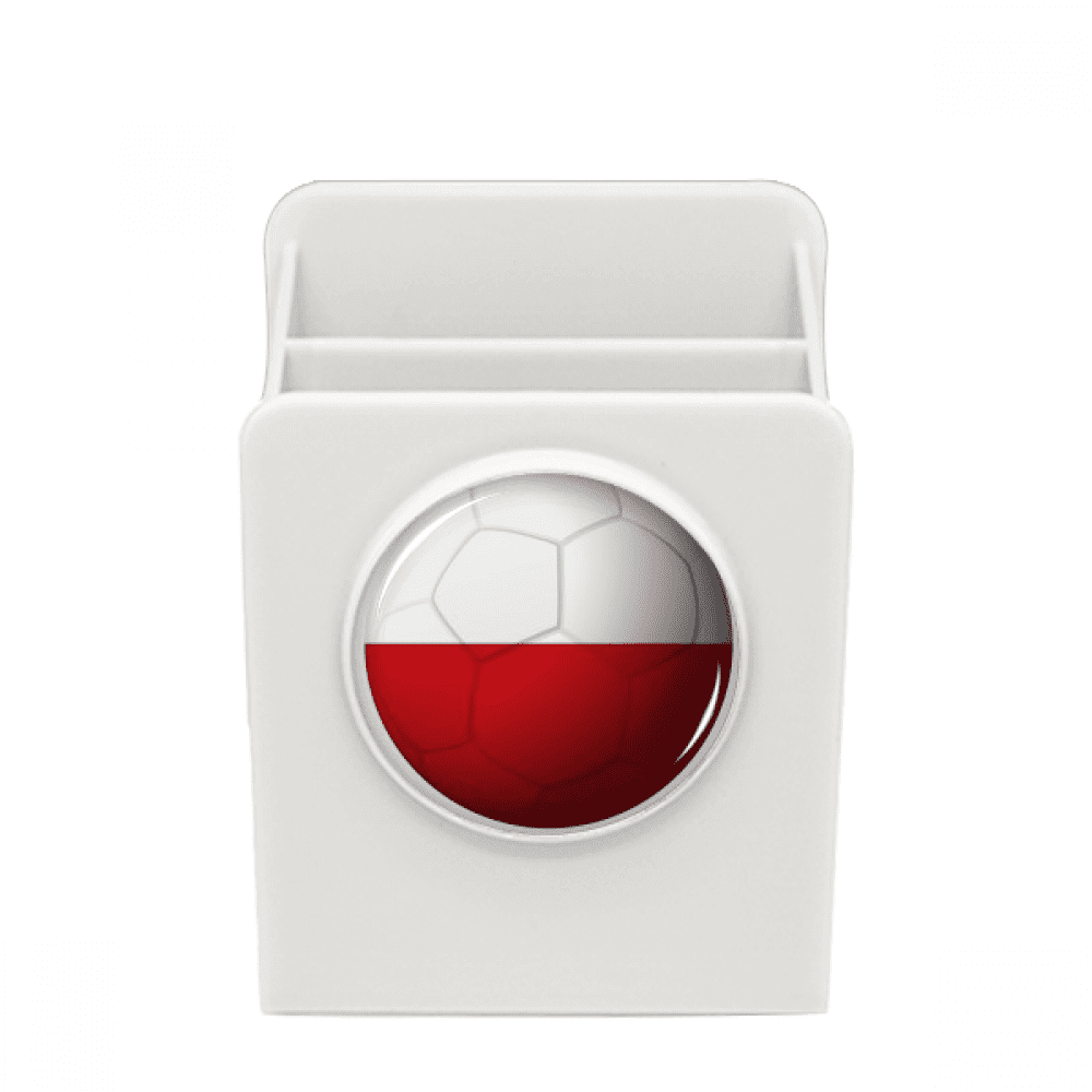 Poland National Flag Soccer Football Desk Pencil Holder Cup Pen Organizer