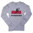 thumbnail image 1 of Poland Olympic - Gymnastics - Flag - Silhouette Men's Long Sleeve Grey T-Shirt, 1 of 2