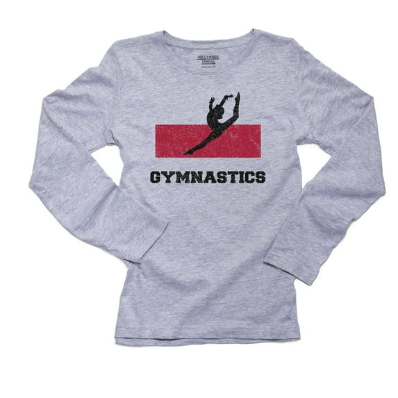 Poland Olympic - Gymnastics - Flag - Silhouette Women's Long Sleeve Grey T-Shirt