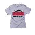 thumbnail image 1 of Poland - Olympic - Swimming - Flag - Silhouette Girl's Cotton Youth Grey T-Shirt, 1 of 2