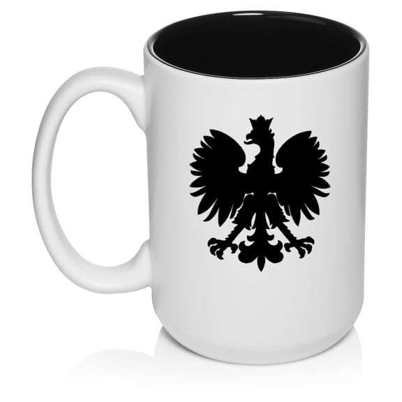 Poland Polish Eagle Ceramic Coffee Mug Tea Cup Gift (15oz White)