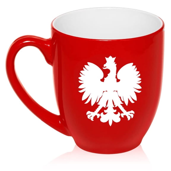 Poland Polish Eagle Ceramic Coffee Mug Tea Cup Gift (16oz Red)