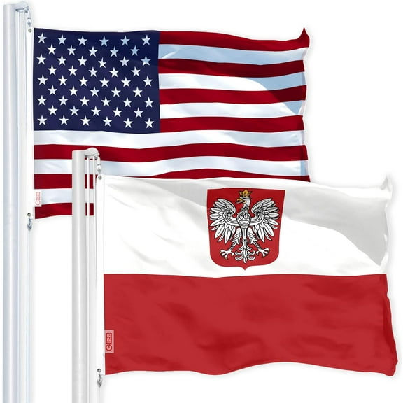 Poland Polish Ensign Flags 3x5 FT Combo Printed 150D Polyester By