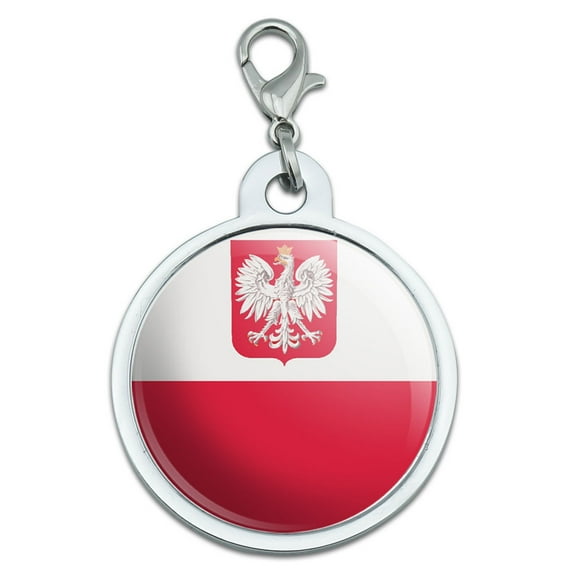 Poland Polish Flag Large Metal ID Pet Dog Tag