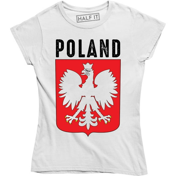 Poland Polska Polish Football Country Flag Motif Women's T-Shirt