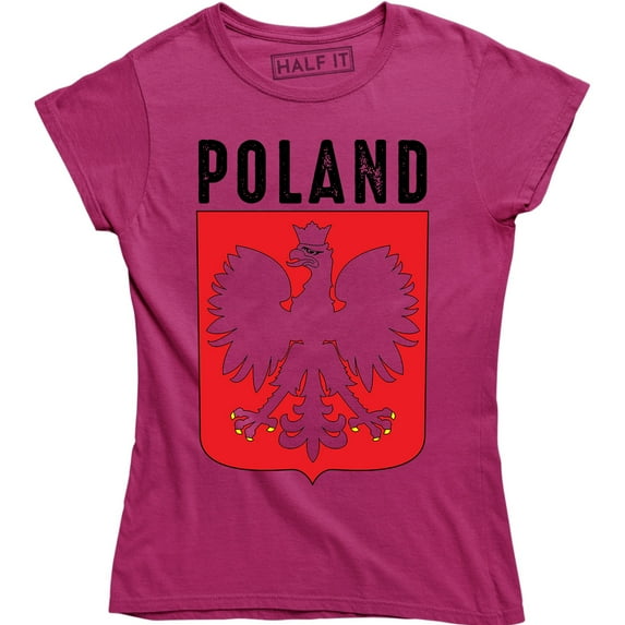 Poland Polska Polish Football Country Flag Motif Women's T-Shirt