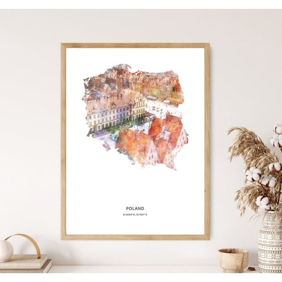 Poland Print, Poland Poster, Poland Map Art, Map Of Poland UNFRAMED Poster, 8x12