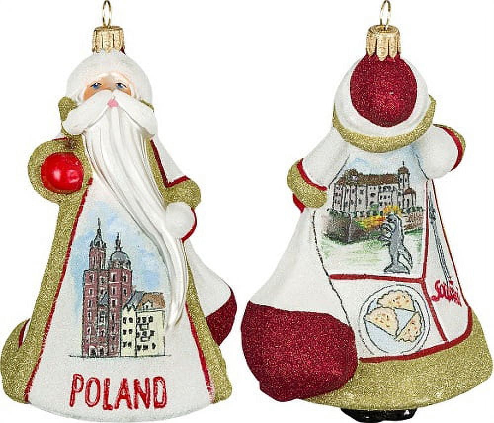 Poland Santa in Krakow Polish Glass Glitterazzi Christmas Ornament ...
