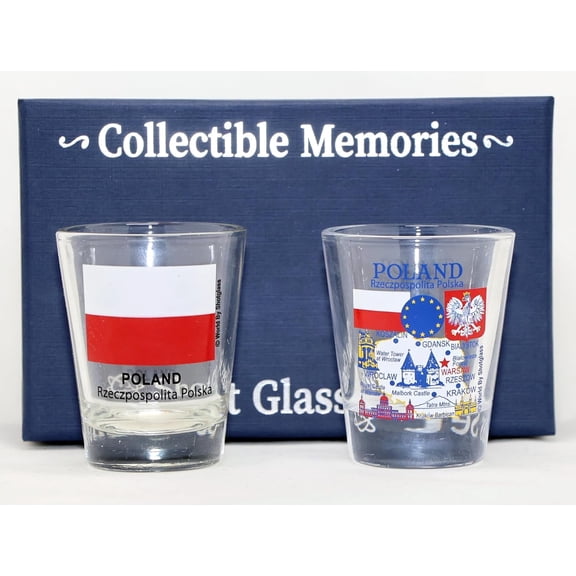 Poland Souvenir Boxed Shot Glass Set (Set of 2)