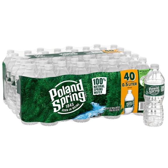 Poland Spring 100% Natural Spring Water, 16.9 fl oz Bottles (40 Count)
