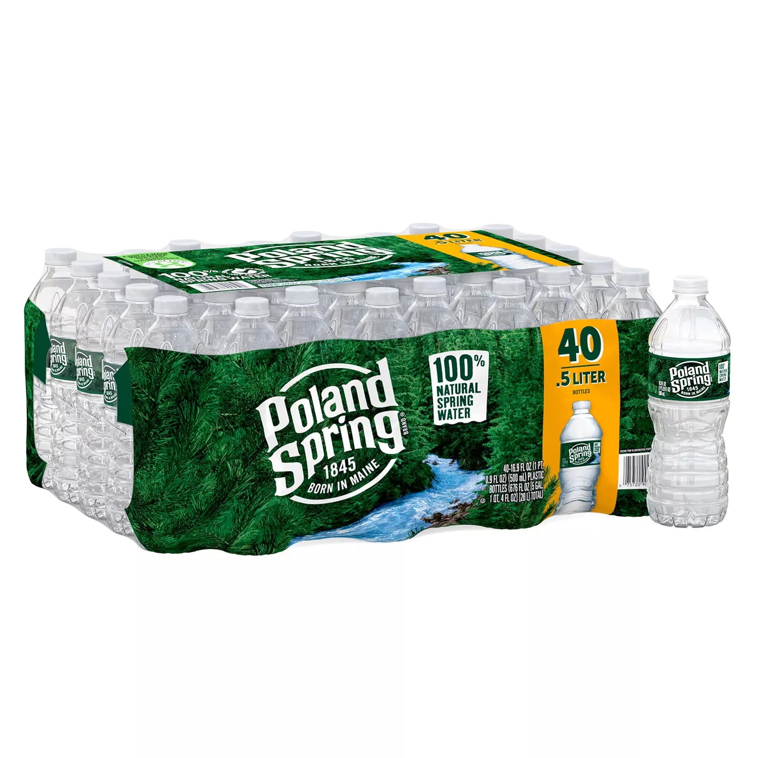 Poland Spring 100 Natural Spring Water (16.9oz / 40pk)